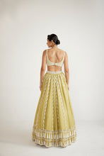 Load image into Gallery viewer, Fern Green Chandelier Pearl Drop Lehenga Set