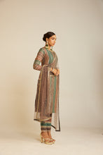Load image into Gallery viewer, Mud Green Round Neck Straight Kurta Pant Set