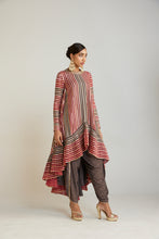 Load image into Gallery viewer, Charcoal Grey Asymmetrical Kurta Dhoti Set