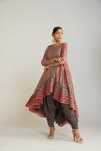 Load image into Gallery viewer, Charcoal Grey Asymmetrical Kurta Dhoti Set