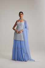 Load image into Gallery viewer, Dew Blue Kurta and Sharara Set