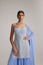 Load image into Gallery viewer, Dew Blue Kurta and Sharara Set