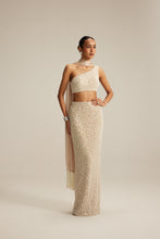 Load image into Gallery viewer, Light Beige One Shoulder Pencil Skirt With Stole Set