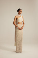 Load image into Gallery viewer, Light Beige One Shoulder Pencil Skirt With Stole Set