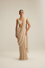 Load image into Gallery viewer, Light Beige Draped Saree Set