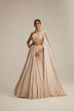 Load image into Gallery viewer, Light Beige Satin Lehenga Set