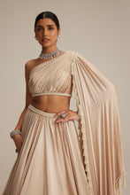 Load image into Gallery viewer, Light Beige Satin Lehenga Set