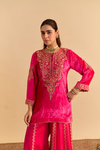 Load image into Gallery viewer, Aroob - Hotpink Kurta with Sharara and Dupatta