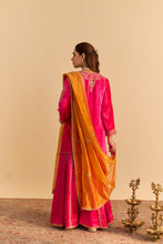 Load image into Gallery viewer, Aroob - Hotpink Kurta with Sharara and Dupatta
