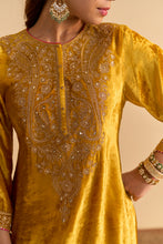 Load image into Gallery viewer, Aroob - Mustard Kurta with Sharara and Dupatta