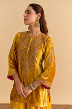 Load image into Gallery viewer, Aroob - Mustard Kurta with Sharara and Dupatta