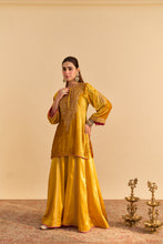 Load image into Gallery viewer, Aroob - Mustard Kurta with Sharara and Dupatta