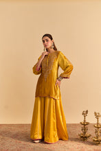 Load image into Gallery viewer, Aroob - Mustard Kurta with Sharara and Dupatta