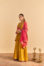 Load image into Gallery viewer, Aroob - Mustard Kurta with Sharara and Dupatta