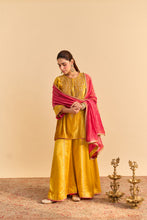 Load image into Gallery viewer, Aroob - Mustard Kurta with Sharara and Dupatta