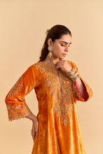 Load image into Gallery viewer, Eira - Orange A-line Kurta with Dhoti