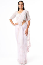 Load image into Gallery viewer, Mauve Embroidered Saree Set