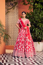 Load image into Gallery viewer, RED RAWSILK EMBELLISHED LEHENGA