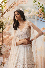 Load image into Gallery viewer, PEACH ORGANZA HAND EMBELLISHED LEHENGA