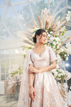 Load image into Gallery viewer, PINK RAWSILK EMBROIDERED LEHENGA