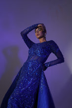Load image into Gallery viewer, Blue embroidered gown set