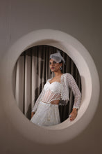 Load image into Gallery viewer, White embroidered lehenga set