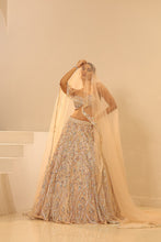 Load image into Gallery viewer, Nude embroidered lehenga set