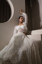 Load image into Gallery viewer, White embroidered lehenga set