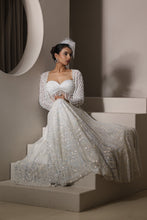 Load image into Gallery viewer, White embroidered lehenga set