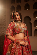 Load image into Gallery viewer, Maroon embroidered lehenga set