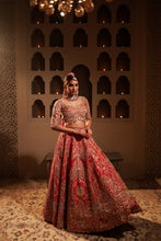 Load image into Gallery viewer, Red embroidered lehenga set