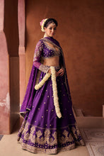 Load image into Gallery viewer, Purple Upada silk blouse, lehenga and georgette dupatta