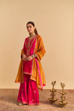 Load image into Gallery viewer, Nooren - Hotpink Kurta with Flared Palazzo and Dupatta
