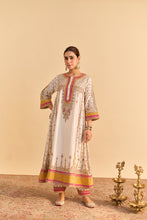 Load image into Gallery viewer, Zoya - Dabka Zardozi Embroidered Rich Banarasi Kalidaar Daisy Ivory Long Chauga Set