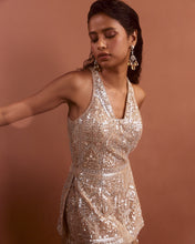Load image into Gallery viewer, Champagne Sequin Sharara Set