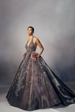 Load image into Gallery viewer, Ebony Metallic organza gown