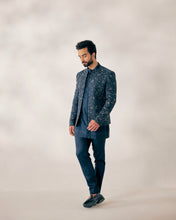 Load image into Gallery viewer, Blue Short jacket set