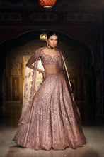 Load image into Gallery viewer, Rose Gold Three-Dimensional Lehenga Set
