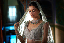 Load image into Gallery viewer, Silver Zardozi Lehenga Set