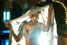 Load image into Gallery viewer, Silver Zardozi Lehenga Set