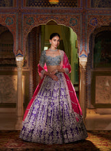 Load image into Gallery viewer, Multi-Coloured Silver Zardosi Lehenga Set