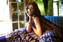 Load image into Gallery viewer, Purple Multi-Tiered Lehenga Set