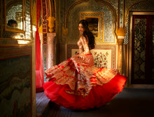 Load image into Gallery viewer, Red Multi-Tiered Lehenga Set