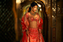 Load image into Gallery viewer, Red Gota Patti Lehenga Set
