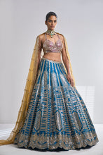 Load image into Gallery viewer, Three-Coloured Mirror Work Lehenga Set