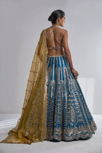 Load image into Gallery viewer, Three-Coloured Mirror Work Lehenga Set