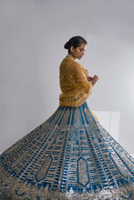 Load image into Gallery viewer, Three-Coloured Mirror Work Lehenga Set