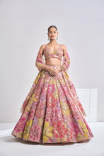 Load image into Gallery viewer, Multi-Coloured Floral Lehenga Set