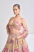 Load image into Gallery viewer, Multi-Coloured Floral Lehenga Set