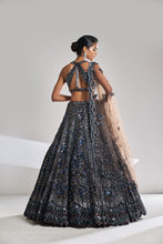 Load image into Gallery viewer, Chocolate Brown Sequin Lehenga Set